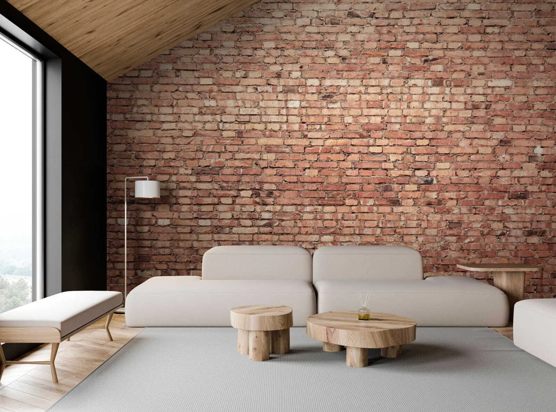 Valokuvatapetti Ruskea tiili tapetti u53032