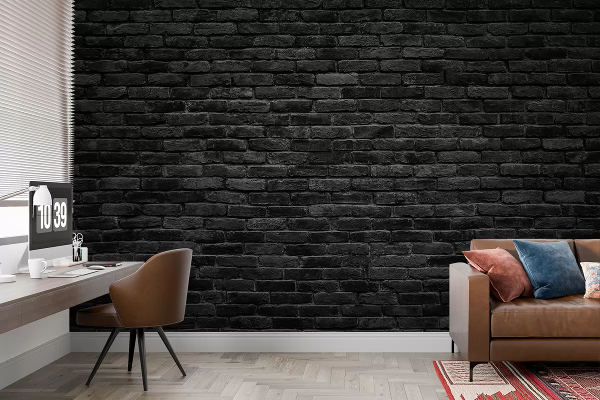Valokuvatapetti Musta tiili tapetti u53027