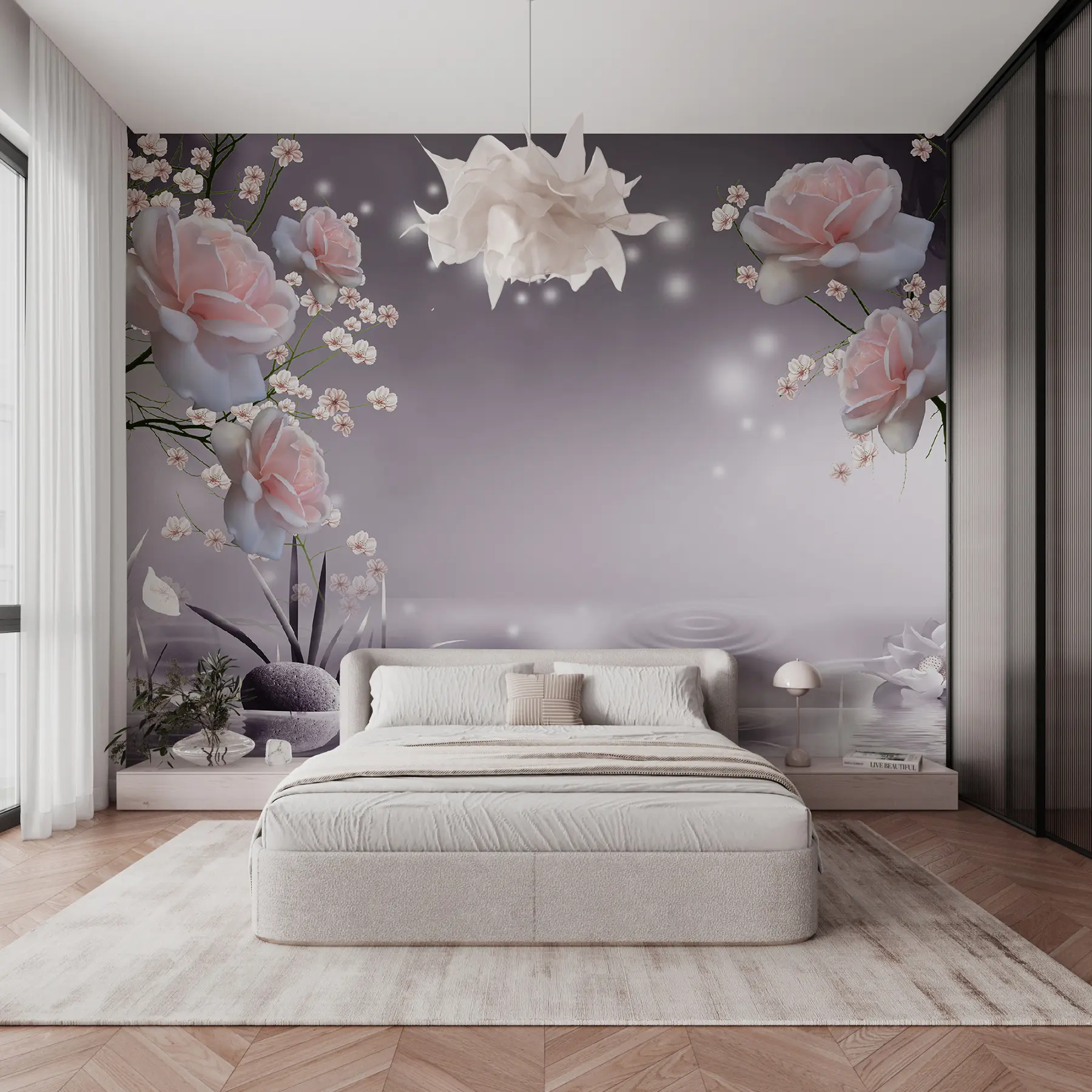 Valokuvatapetti Ruusut veden päällä väreilee u01045