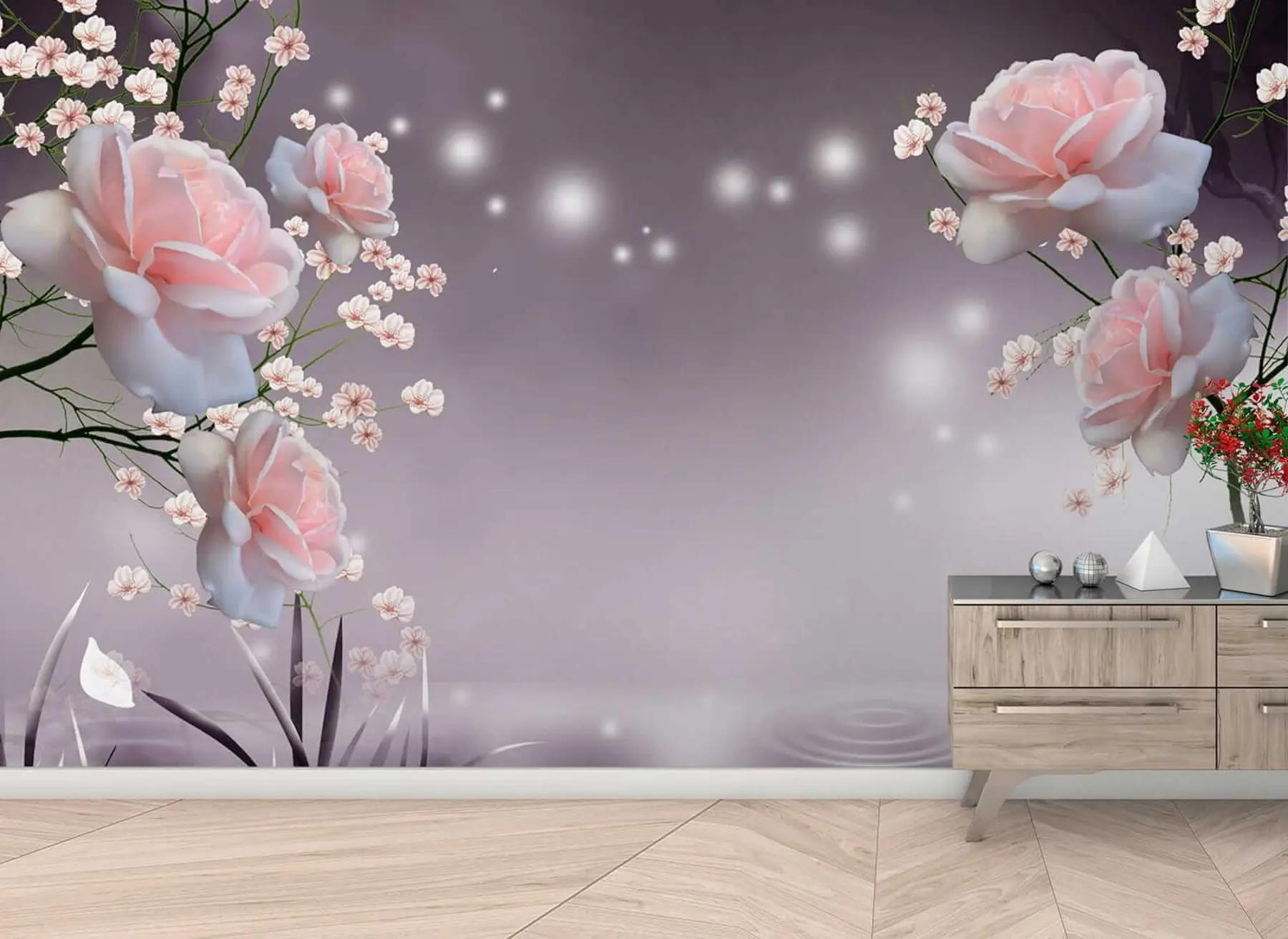 Valokuvatapetti Ruusut veden päällä väreilee u01045