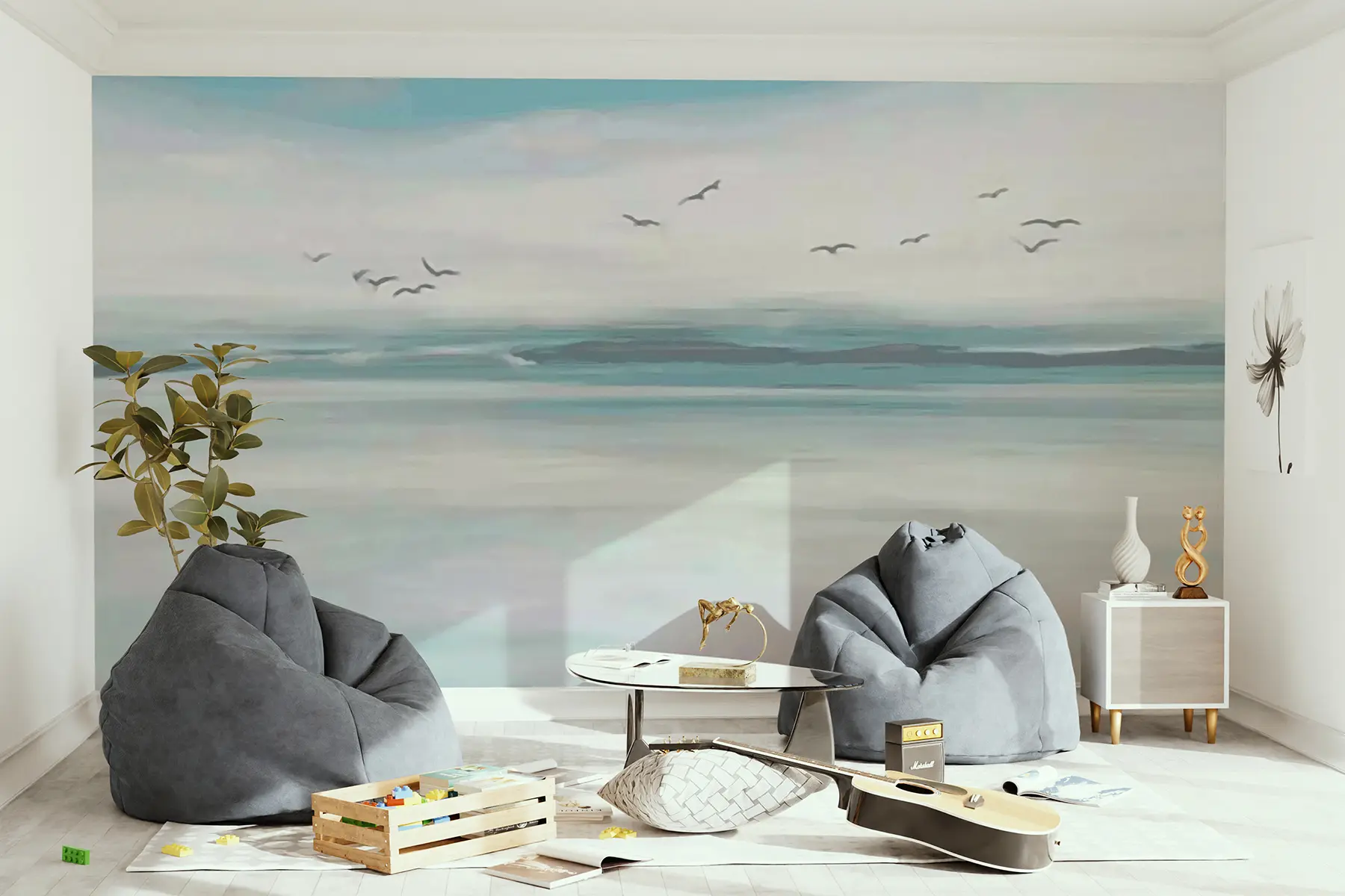 Valokuvatapetti Lokit meren yllä u05695