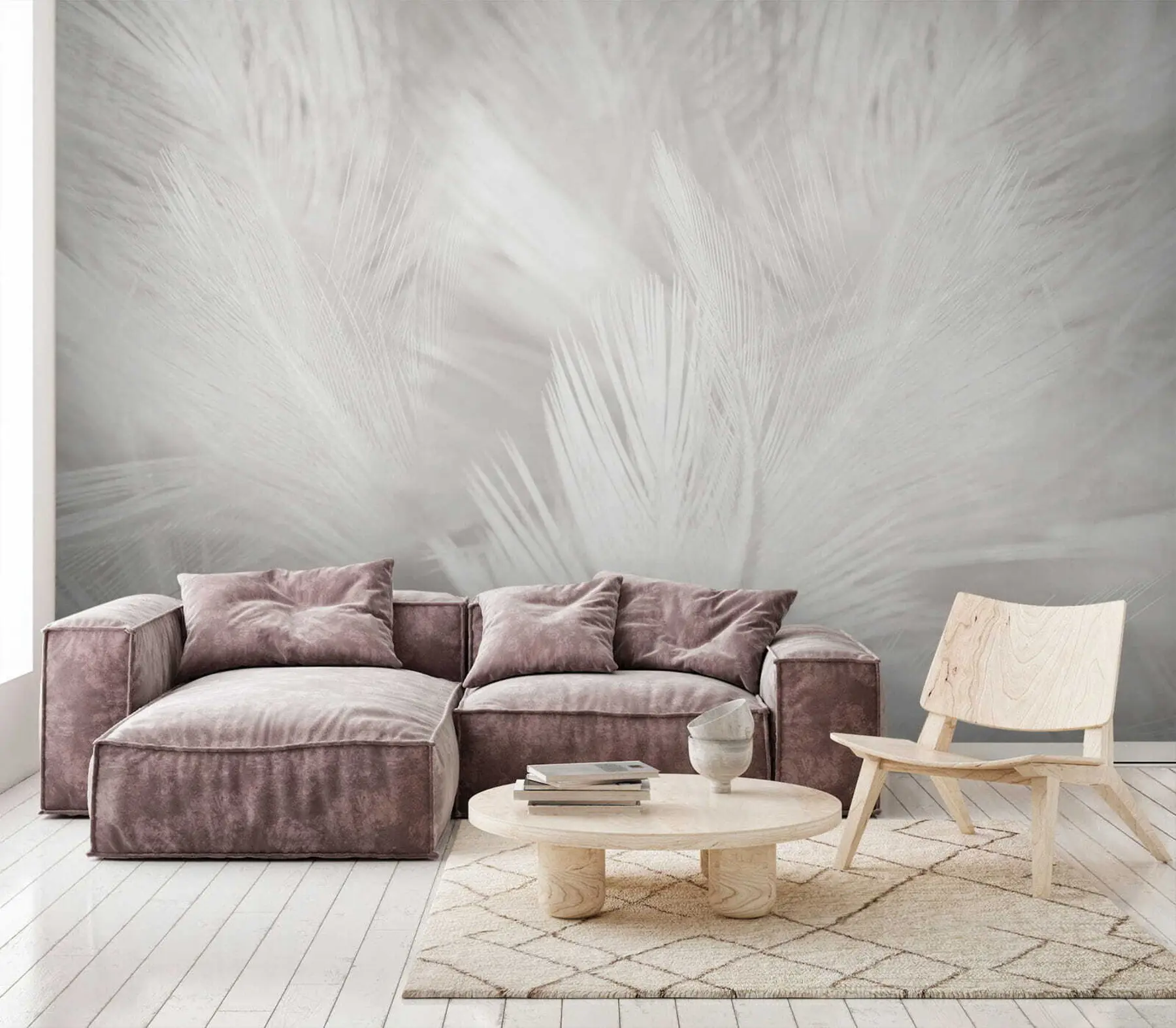 Valokuvatapetti Valkoiset höyhenet u15622