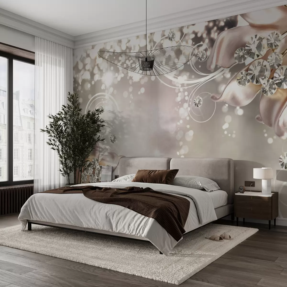 Valokuvatapetti Posliinikukkia ja kristalleja u17739