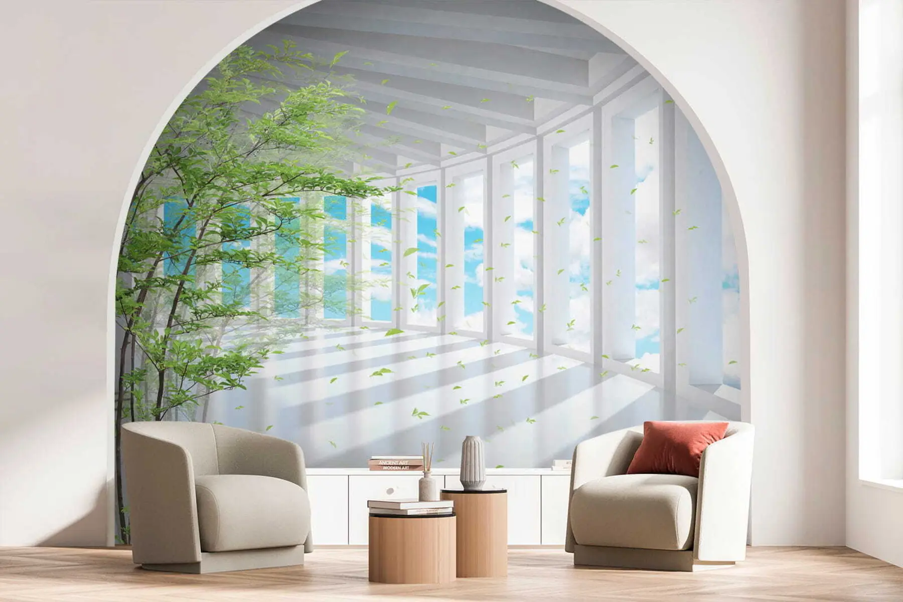 Valokuvatapetti Tunneli pilvinäkymällä u29922