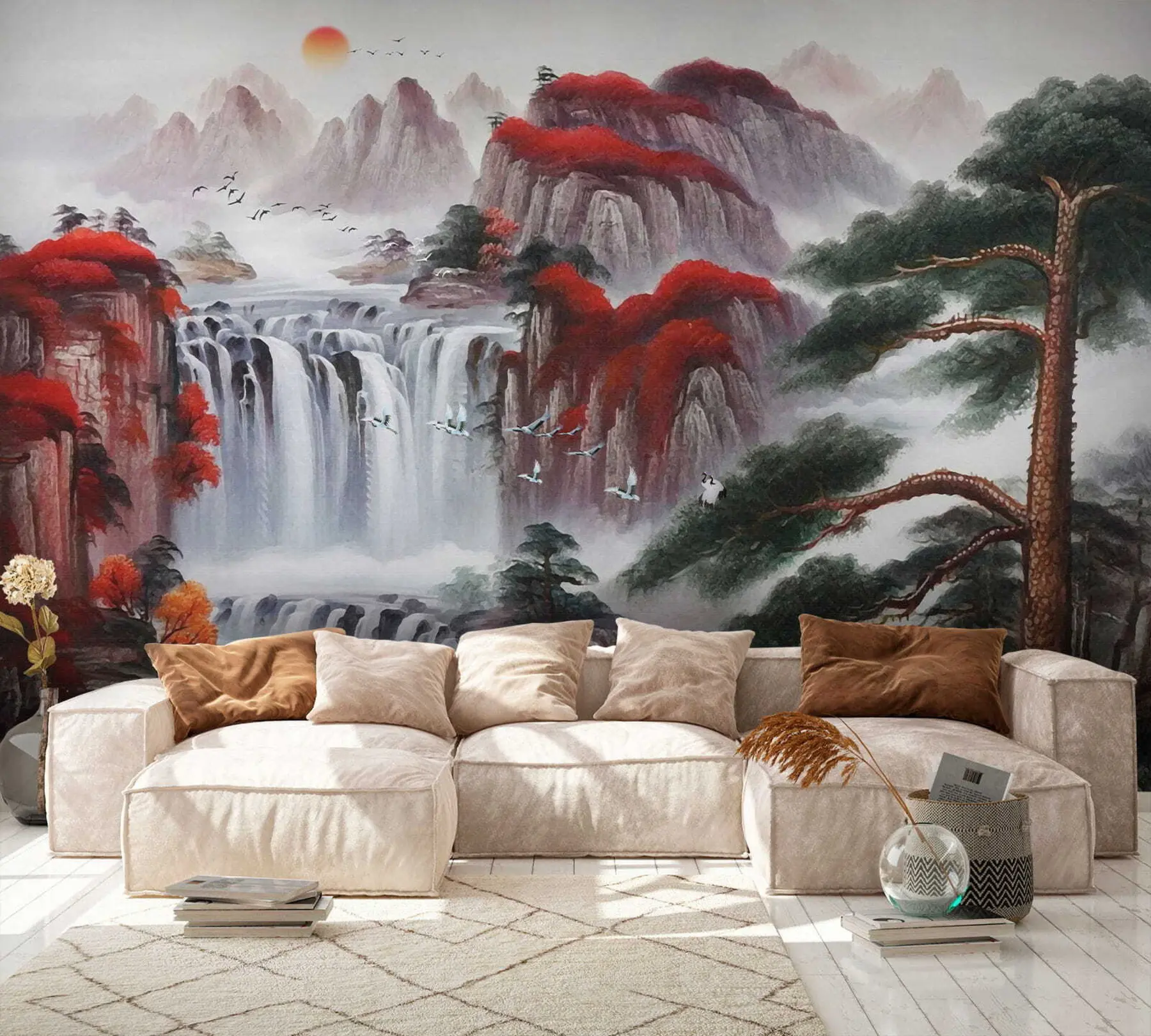 Valokuvatapetti Japanilaistyylinen vesiputous u36222