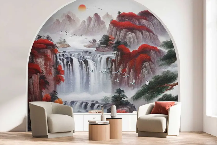 Valokuvatapetti Japanilaistyylinen vesiputous u36222