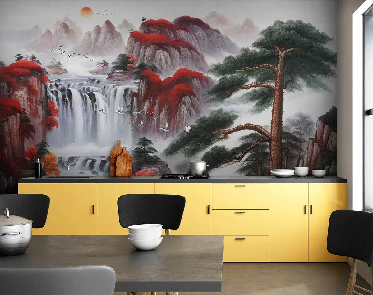 Valokuvatapetti Japanilaistyylinen vesiputous u36222