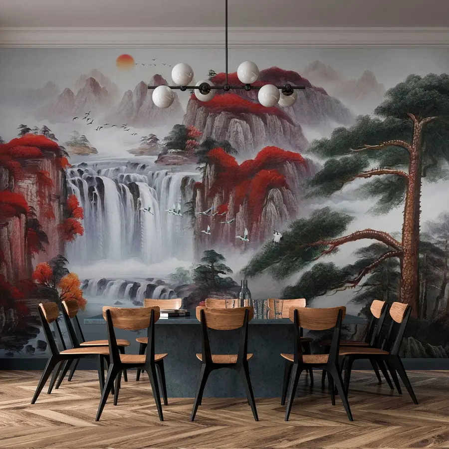 Valokuvatapetti Japanilaistyylinen vesiputous u36222