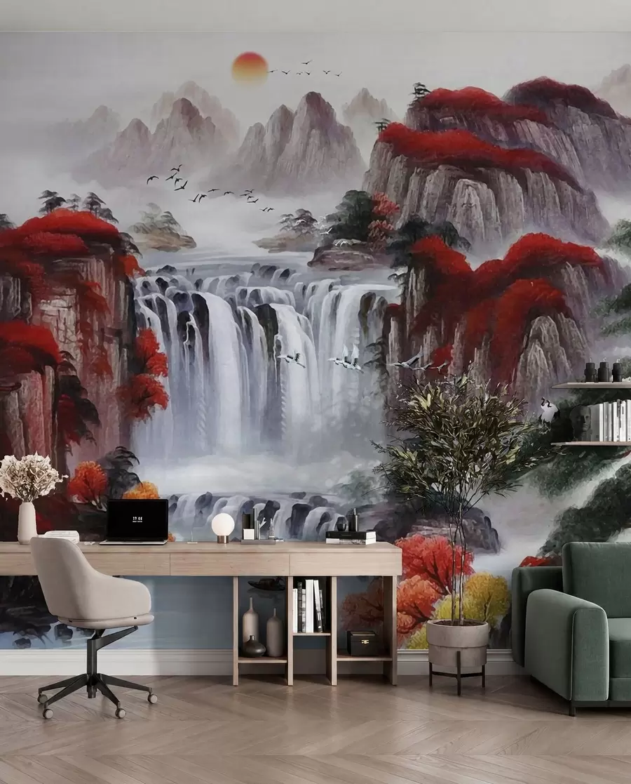 Valokuvatapetti Japanilaistyylinen vesiputous u36222