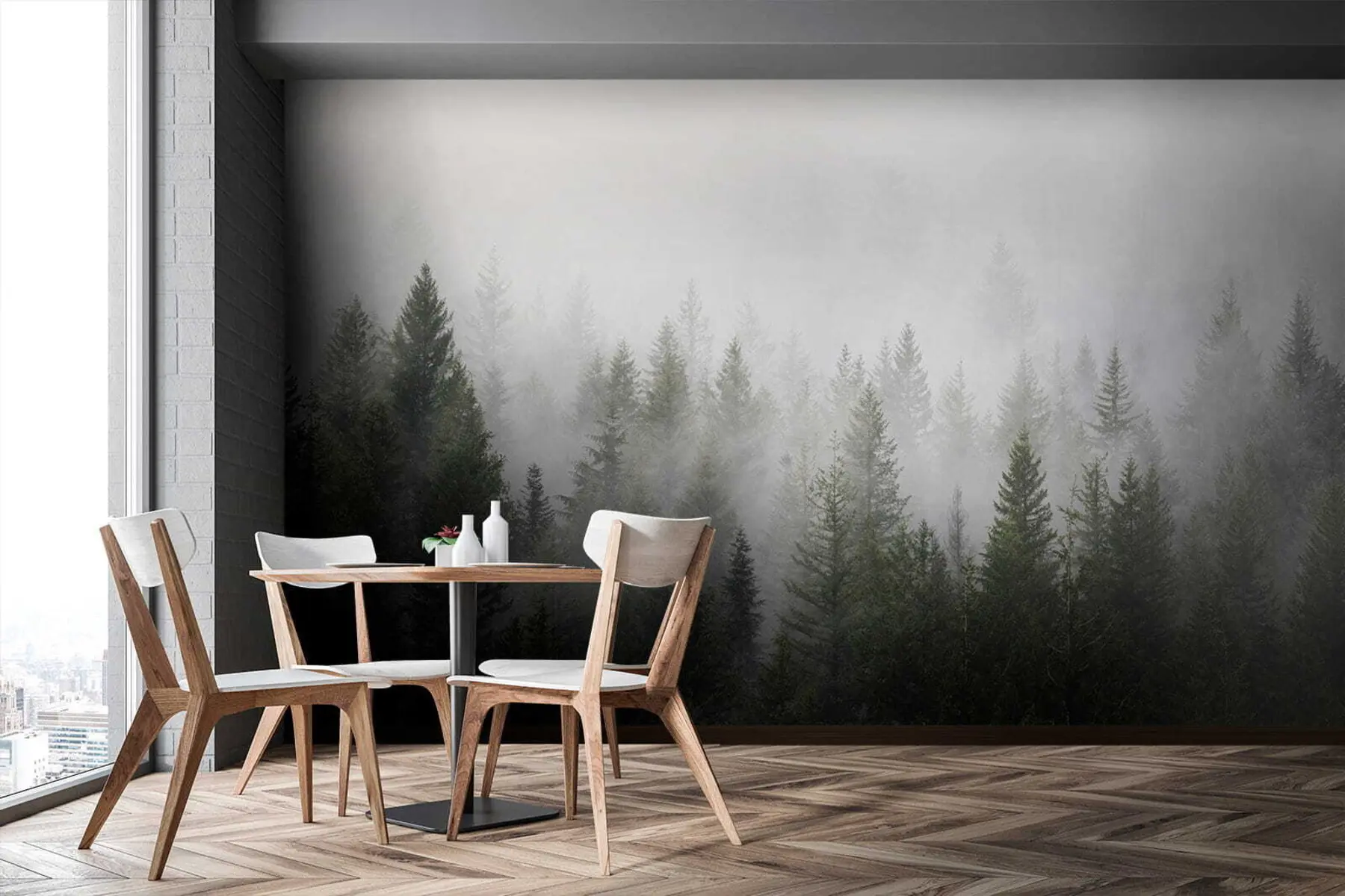 Valokuvatapetti Metsä sumussa u37073