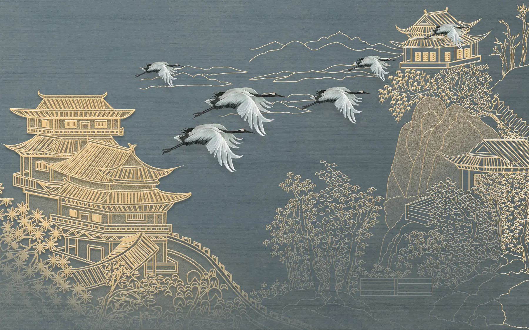 Valokuvatapetti Japanilaistyylinen piirustus u38720