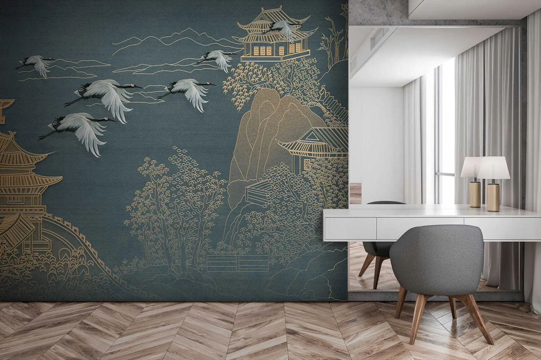 Valokuvatapetti Japanilaistyylinen piirustus u38720