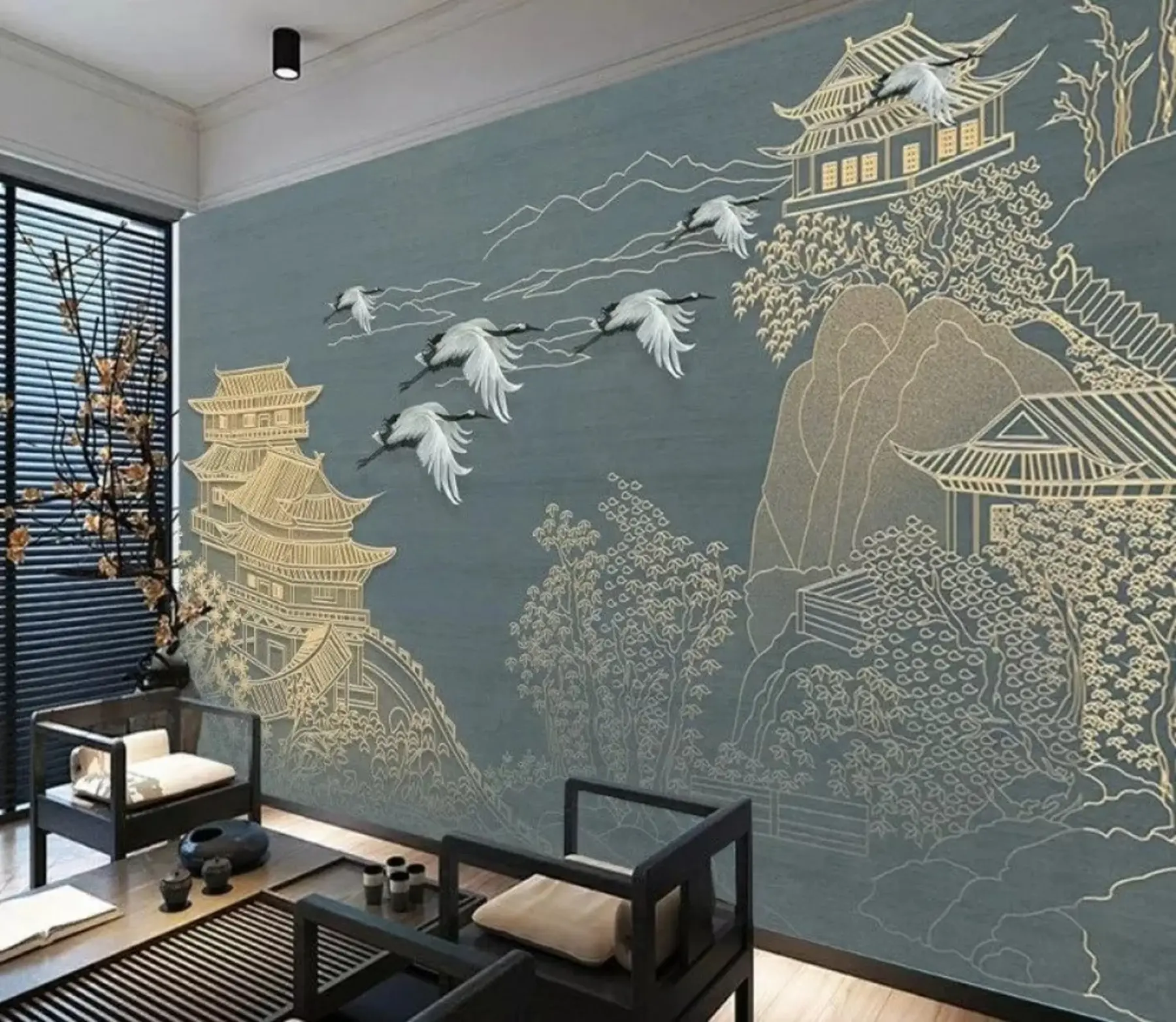 Valokuvatapetti Japanilaistyylinen piirustus u38720