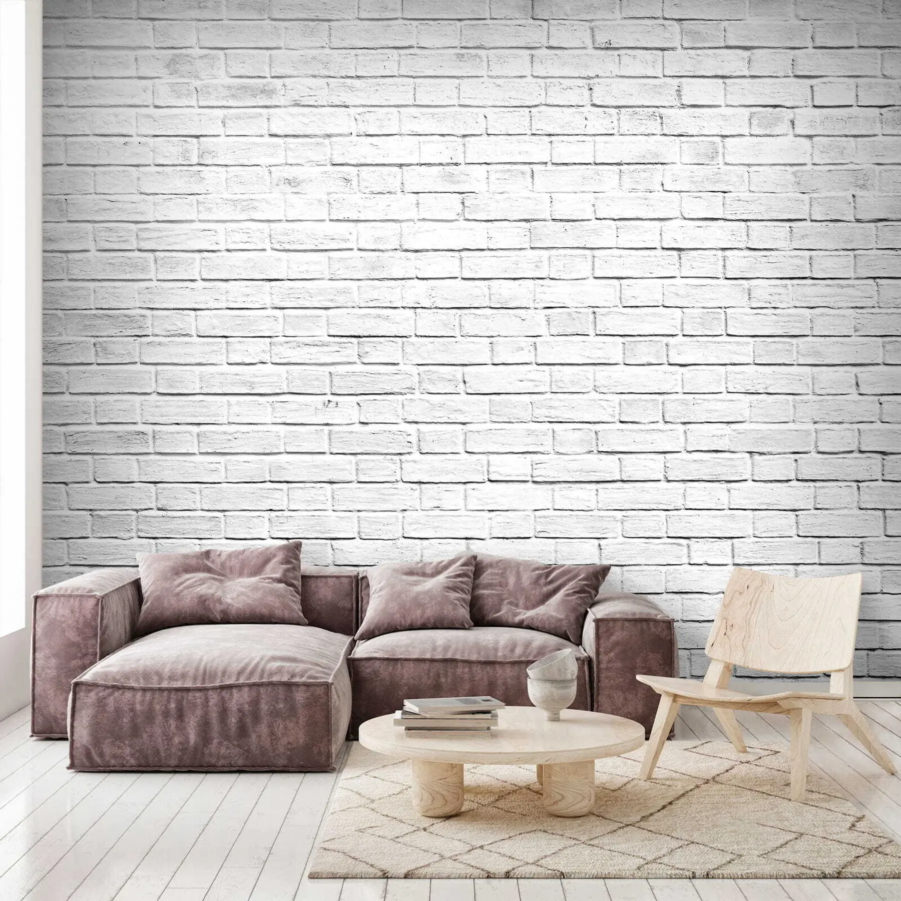 Valokuvatapetti Valkoinen tiiliseinä u54004