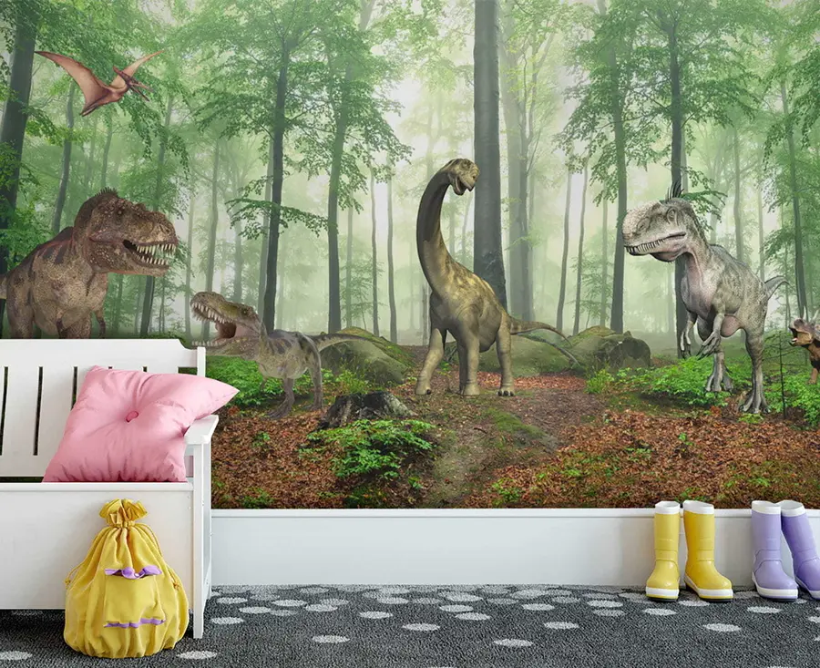 Valokuvatapetti Dinosaurukset metsässä u60039