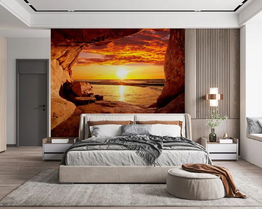 Valokuvatapetti Auringonlasku kallioilla u60242
