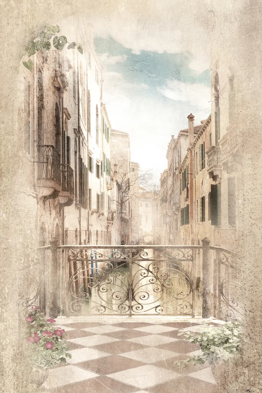 Valokuvatapetti Parveke, italialainen katu u60320