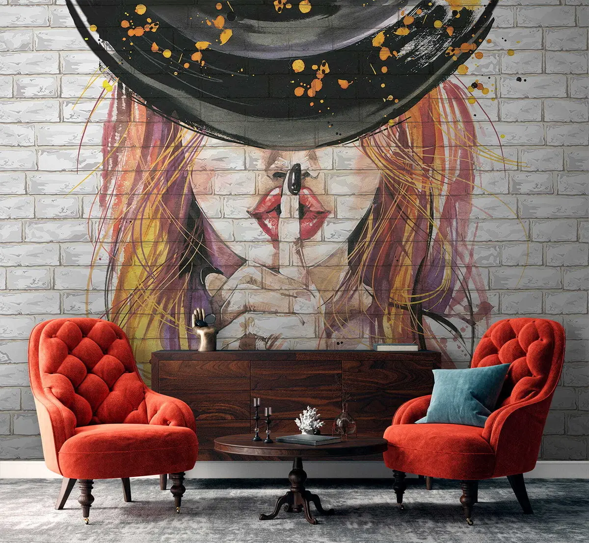 Valokuvatapetti Tyttö vesiväreillä u67648