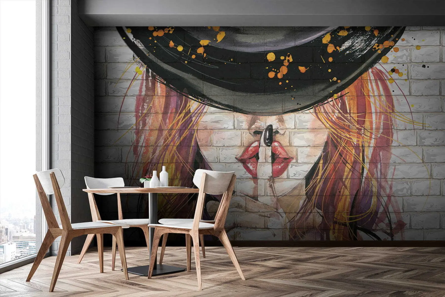 Valokuvatapetti Tyttö vesiväreillä u67648