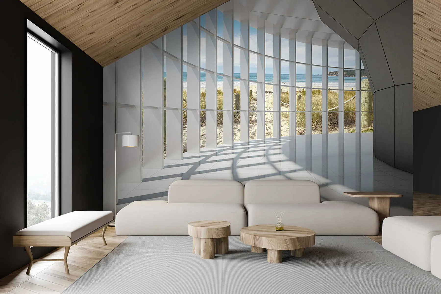 Valokuvatapetti 3D-käytävä merinäköalalla u70513