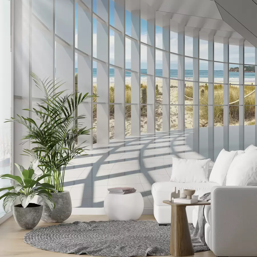 Valokuvatapetti 3D-käytävä merinäköalalla u70513