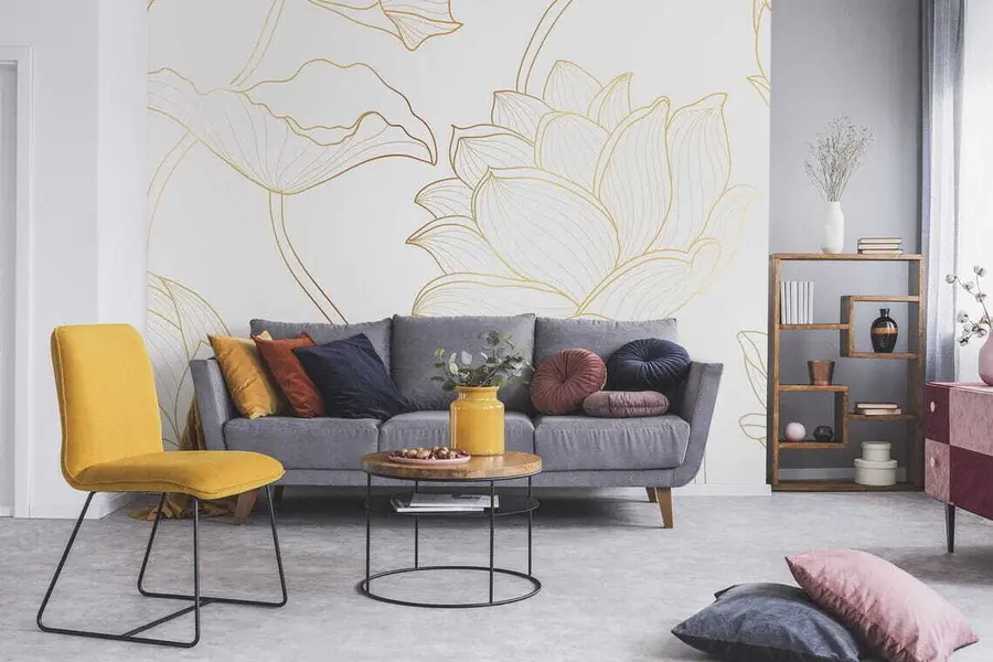 Valokuvatapetti Lotus line art u58166