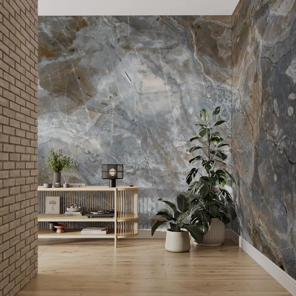 Valokuvatapetti Harmaa-beige marmori u71438