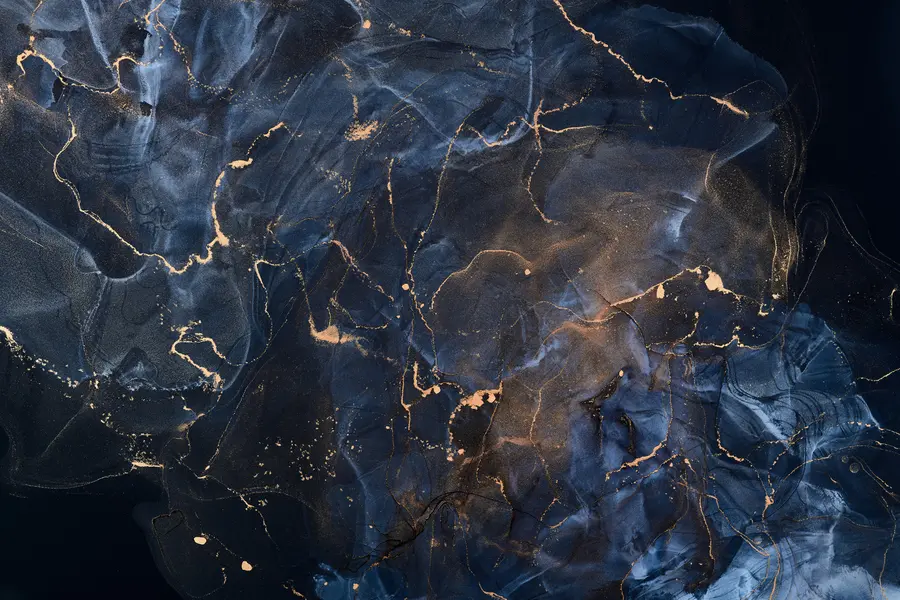 Valokuvatapetti ylellinen sininen marmori raidoilla u71440