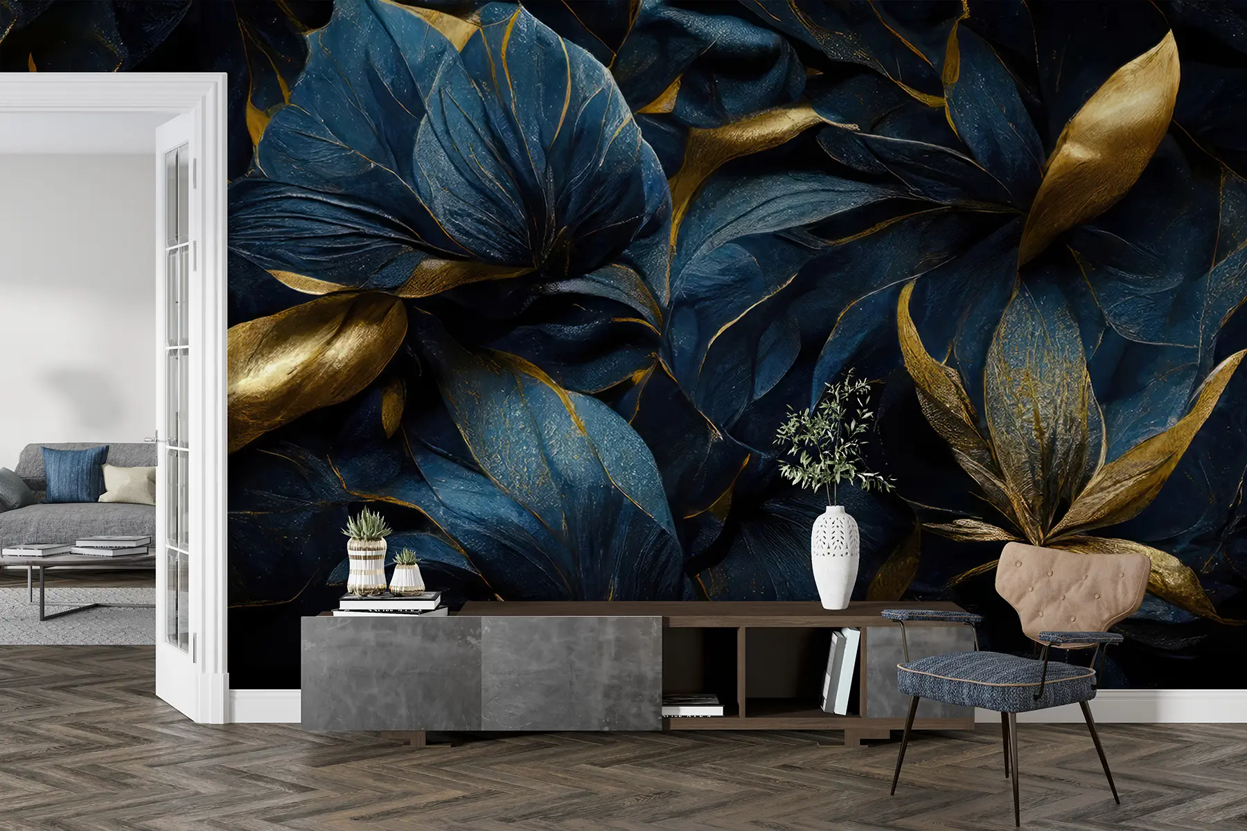 Valokuvatapetti Siniset kuninkaalliset kukat u74140d1