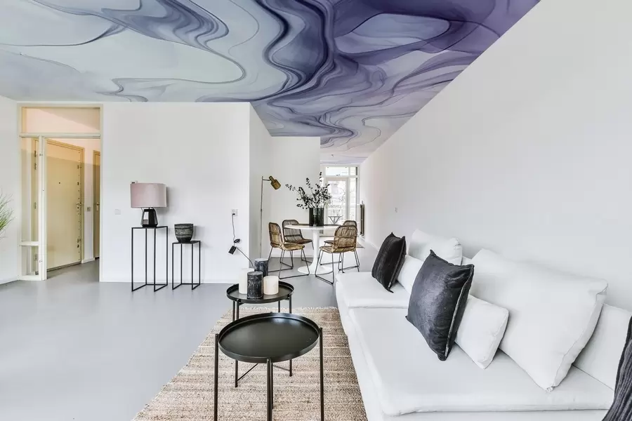 Valokuvatapetti Värilliset abstraktit aallot vaalealla taustalla w01185v1