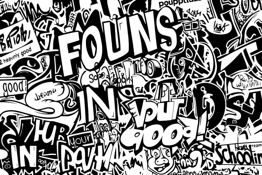 Valokuvatapetti Mustavalkoinen graffiti w01190