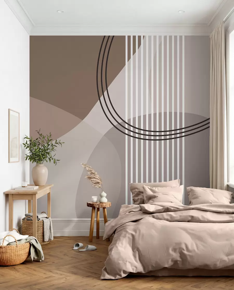 Valokuvatapetti Geometrinen abstraktioviiva ja ympyrä minimalismi moderni tyyli  w08173