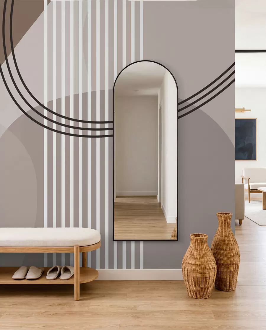 Valokuvatapetti Geometrinen abstraktioviiva ja ympyrä minimalismi moderni tyyli  w08173