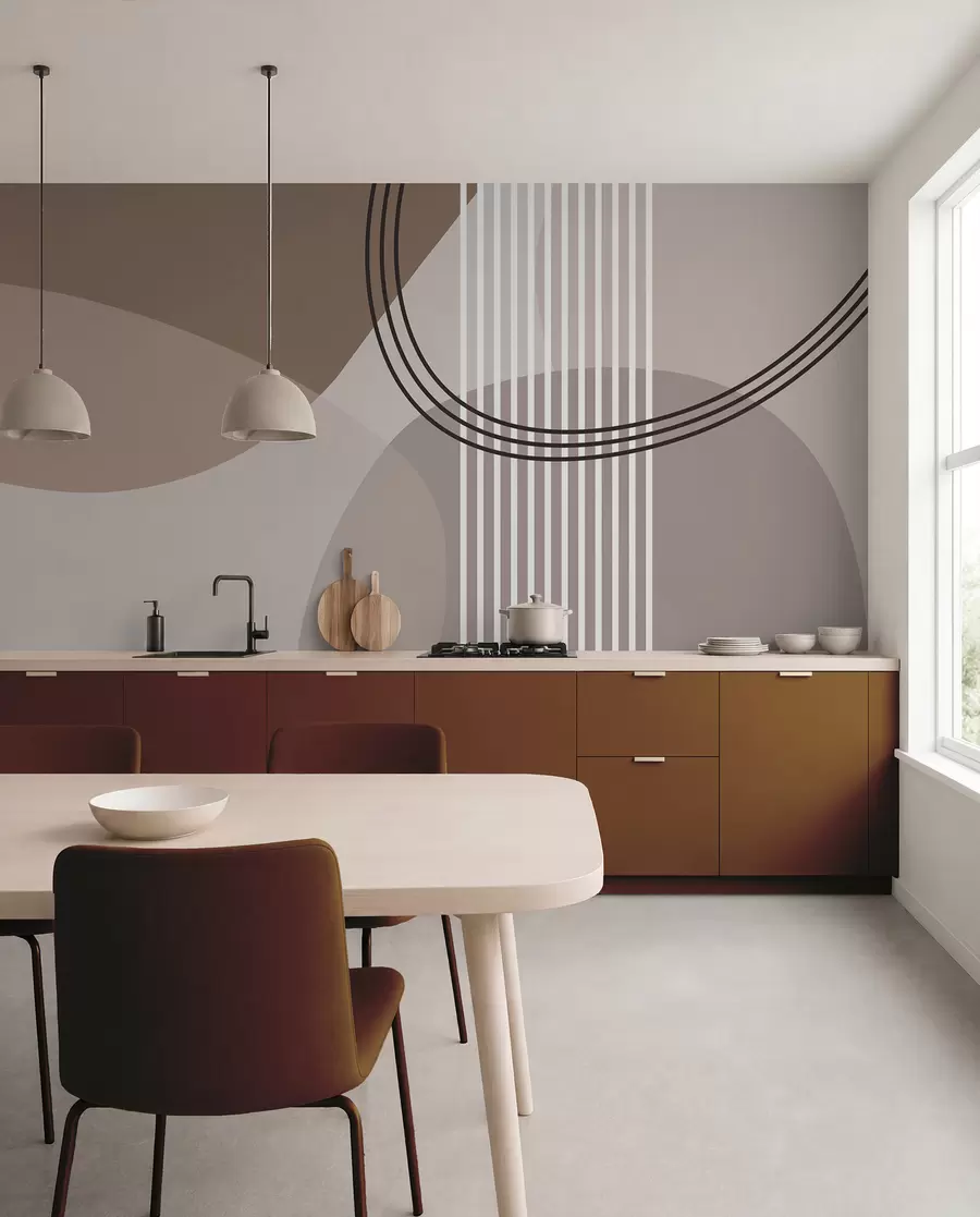 Valokuvatapetti Geometrinen abstraktioviiva ja ympyrä minimalismi moderni tyyli  w08173