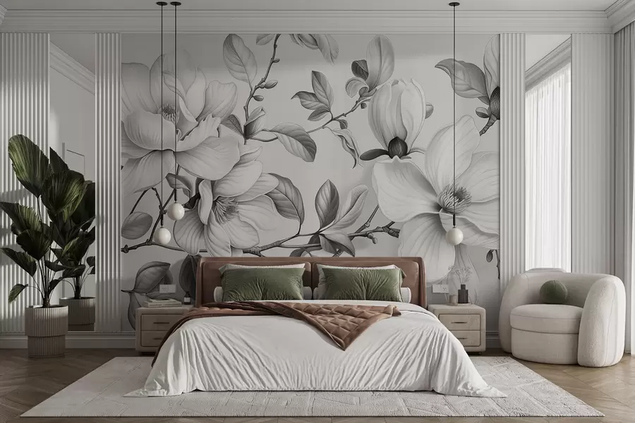Valokuvatapetti Yksiväristä magnolia-eleganssia w01429