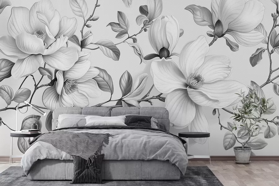 Valokuvatapetti Yksiväristä magnolia-eleganssia w01429