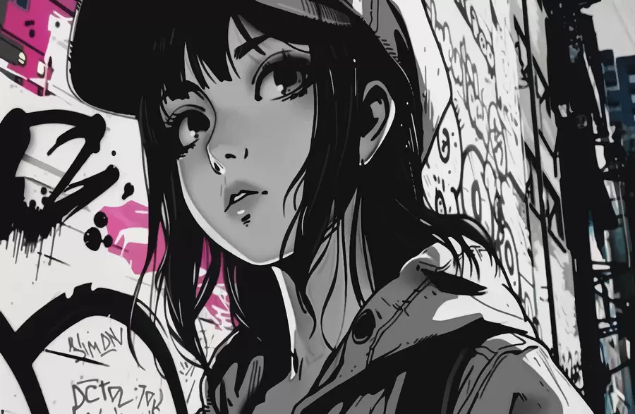 Valokuvatapetti Anime tyttö w00973