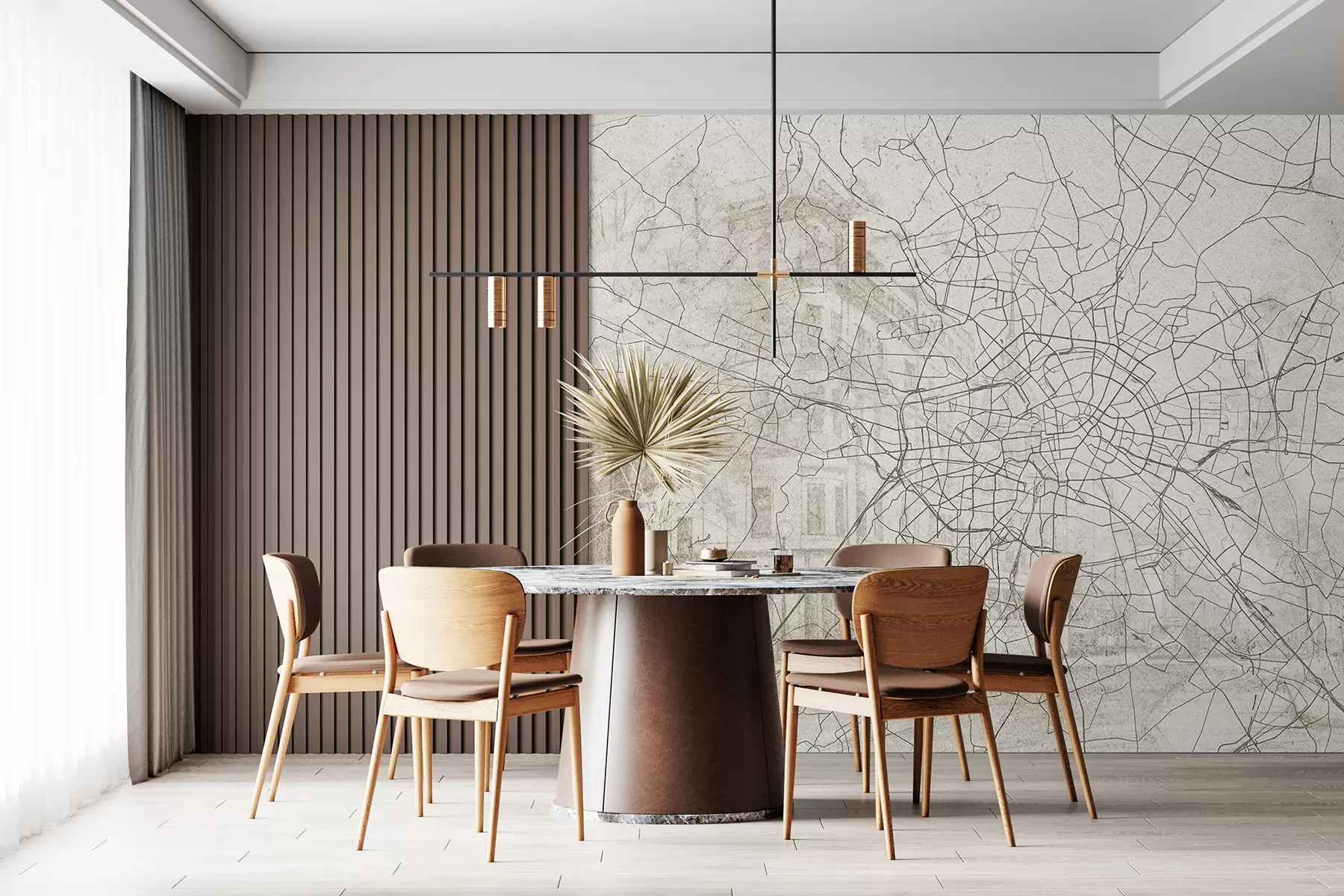 Valokuvatapetti Berliinin kaupungin kartta, viivapiirros, arkkitehtuuri, Saksa, beige värit w01696