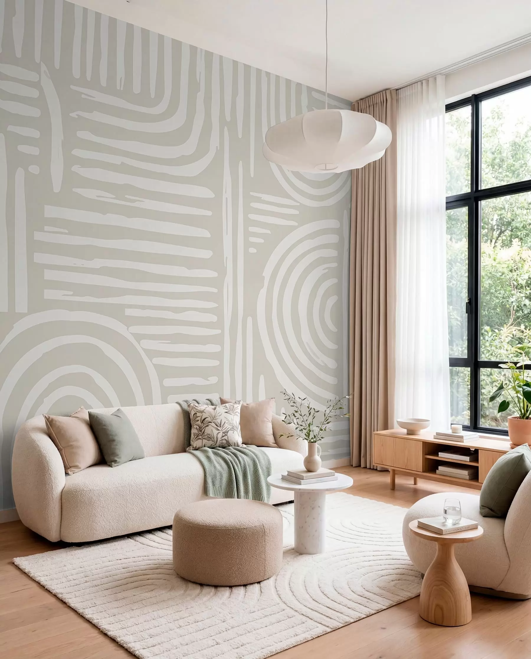 Valokuvatapetti Boho-suunnittelu pehmeissä väreissä w01919