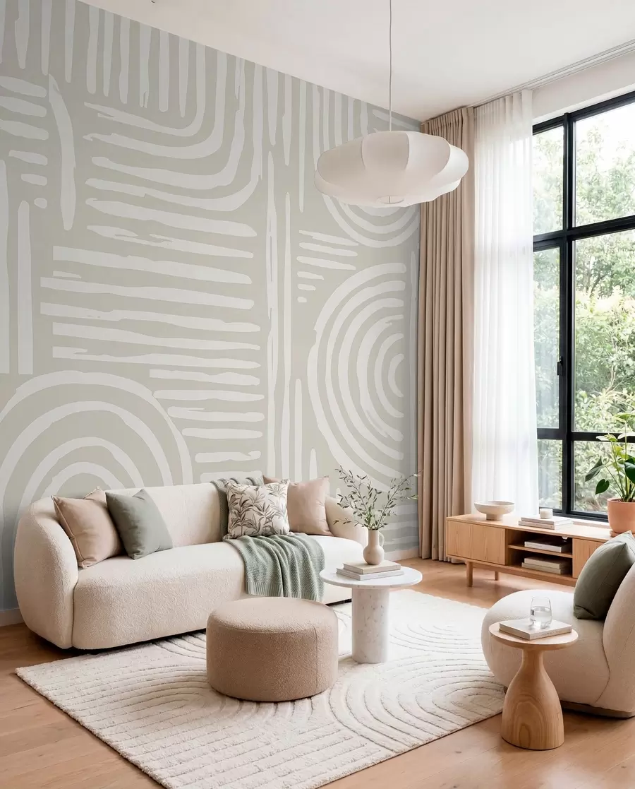 Valokuvatapetti Boho-suunnittelu pehmeissä väreissä w01919