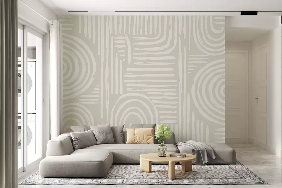 Valokuvatapetti Boho-suunnittelu pehmeissä väreissä w01919