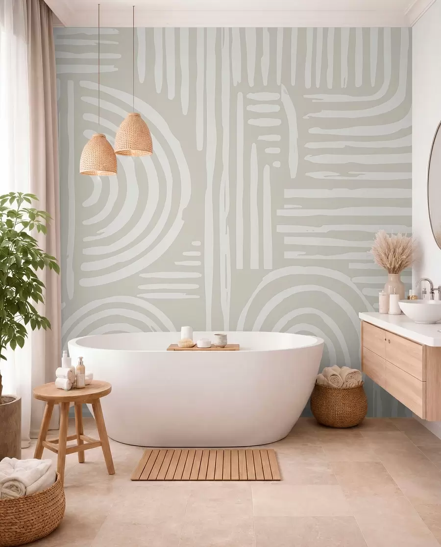 Valokuvatapetti Boho-suunnittelu pehmeissä väreissä w01919