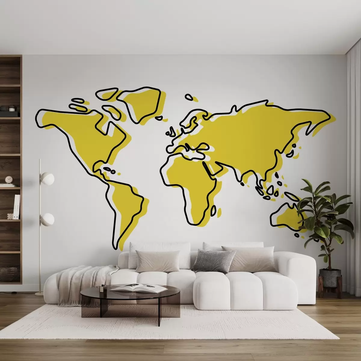 Valokuvatapetti Tyylitelty maailmankartta eloisissa väreissä u99073