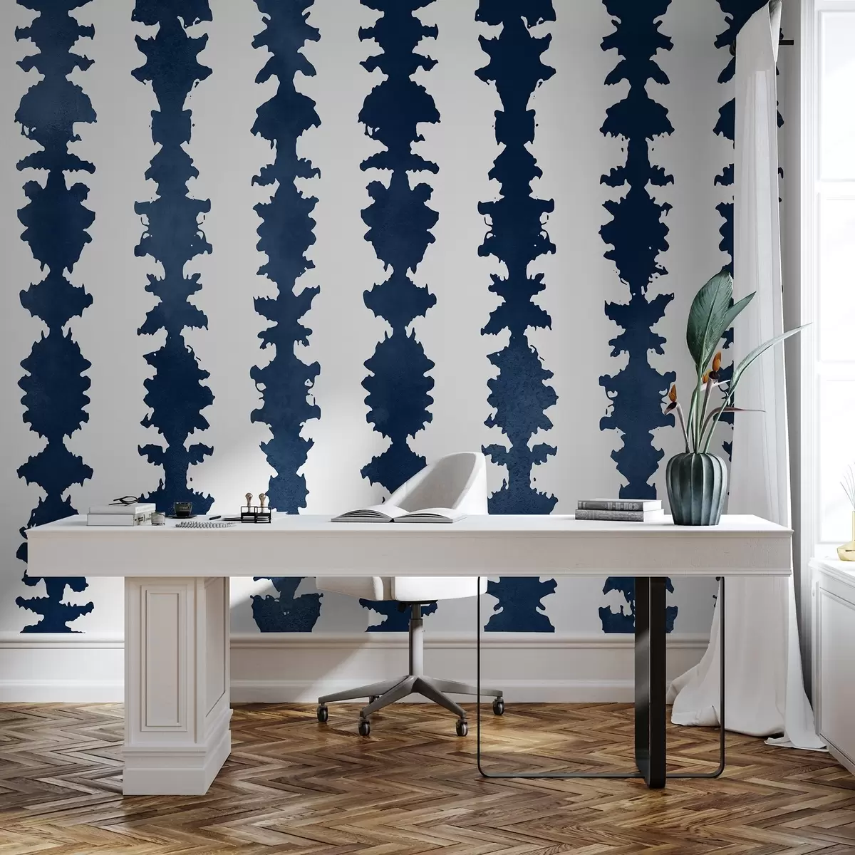 Valokuvatapetti Abstrakti muotoilu syvän sinisen sävyissä u99090