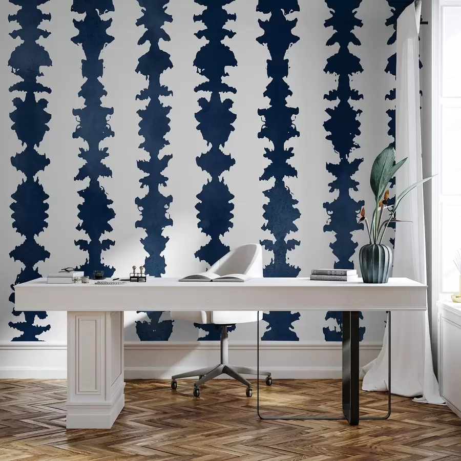 Valokuvatapetti Abstrakti muotoilu syvän sinisen sävyissä u99090