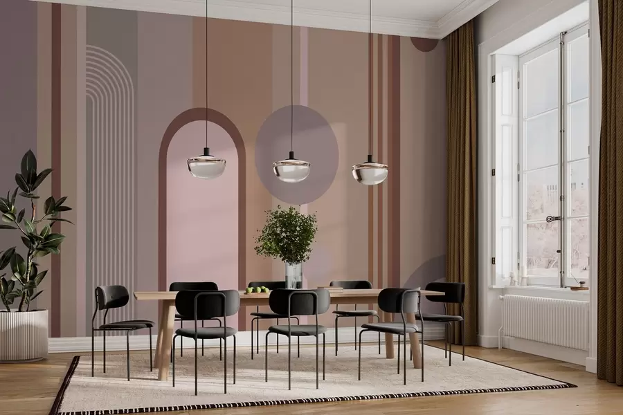 Valokuvatapetti Abstrakti geometrinen muotoilu pehmeillä sävyillä w00466