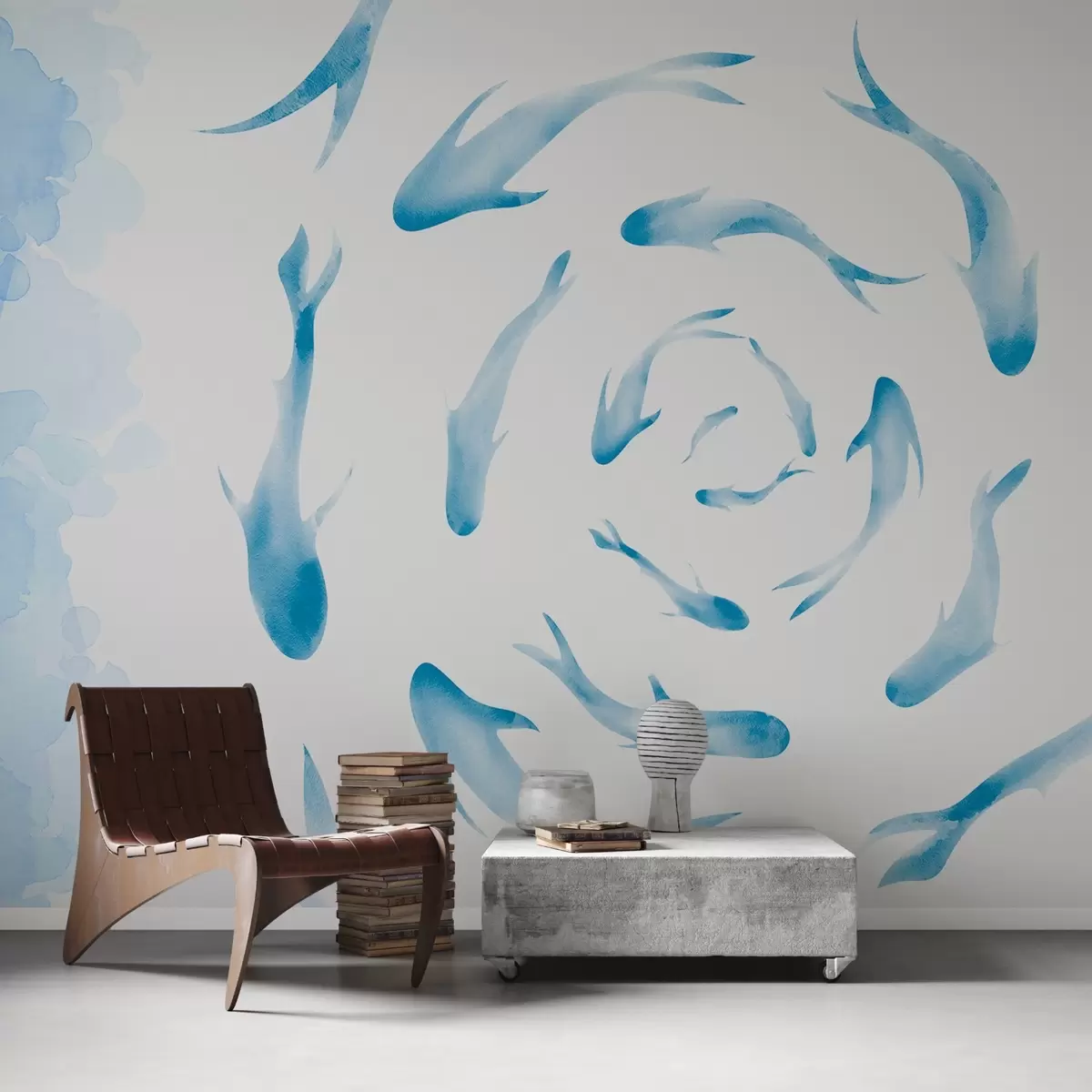 Valokuvatapetti Pyörivät kalat rauhallisissa vesissä w00572