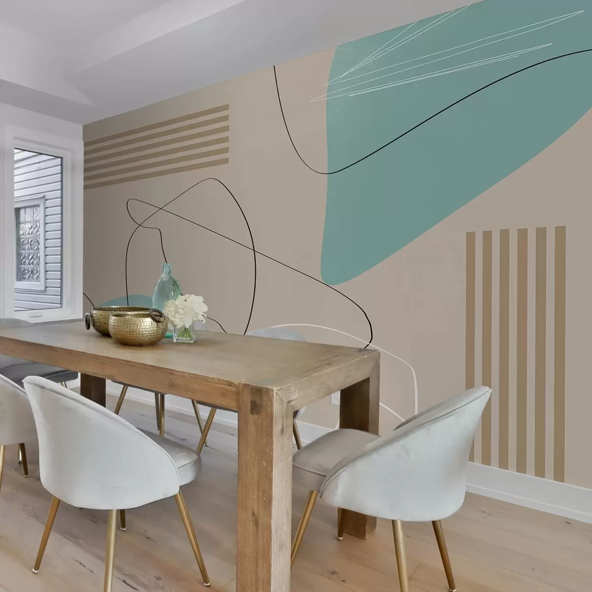 Valokuvatapetti Abstrakteja muotoja pehmeissä väreissä w00724v2