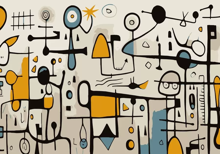 Valokuvatapetti Abstraktia taidetta, jossa on geometrisia muotoja jugendtyyliin w02029