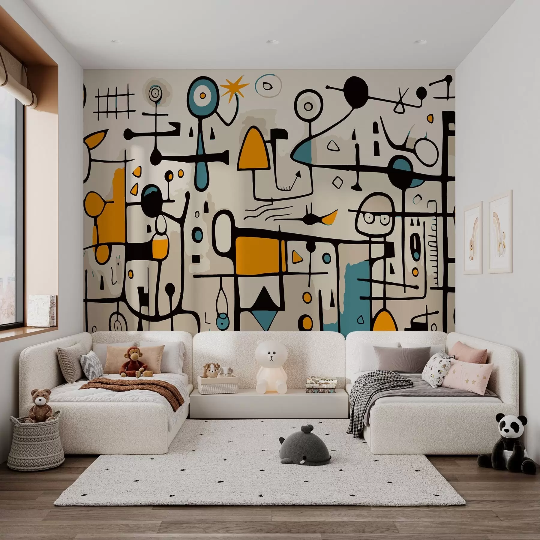 Valokuvatapetti Abstraktia taidetta, jossa on geometrisia muotoja jugendtyyliin w02029